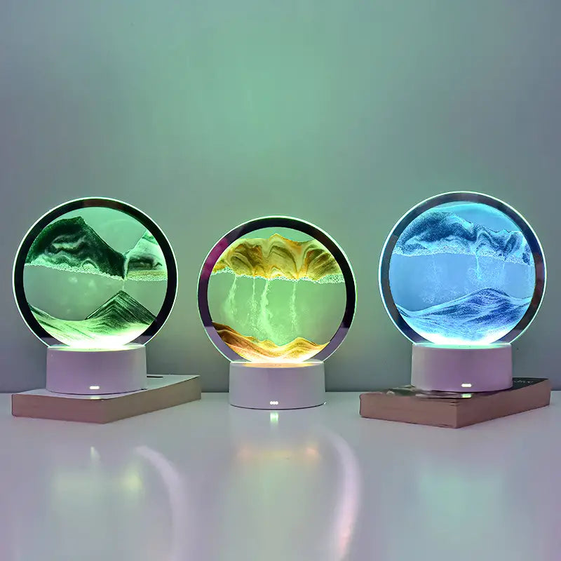 Lámpara de Mesa Sandscape con Arte de Arena Móvil y LED RGB