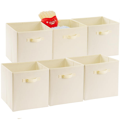 Foldable Storage Cubes — Pack of 6 units 33x33cm | Beige Color
