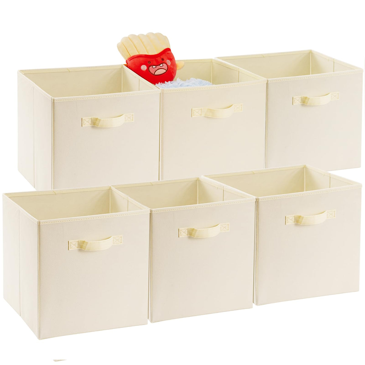 Foldable Storage Cubes — Pack of 6 units 33x33cm | Beige Color