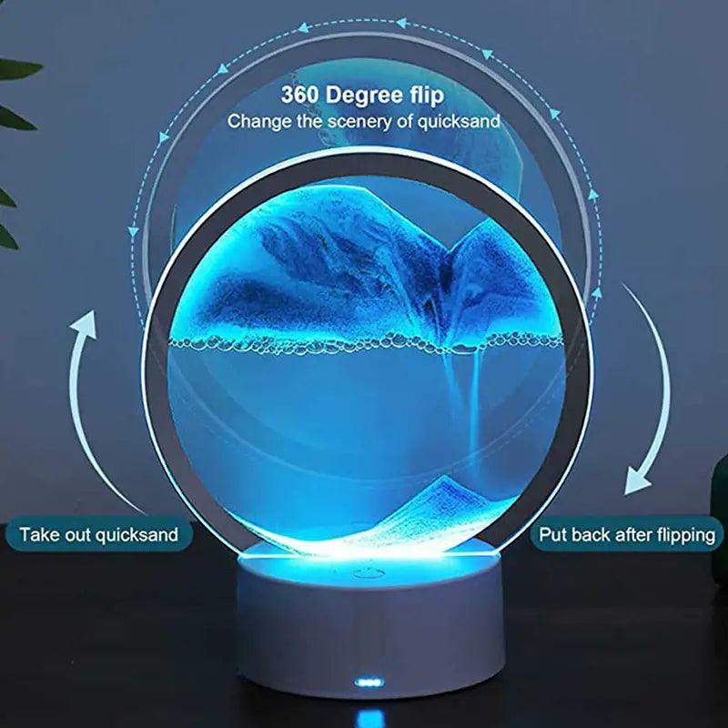 Lámpara de Mesa Sandscape con Arte de Arena Móvil y LED RGB