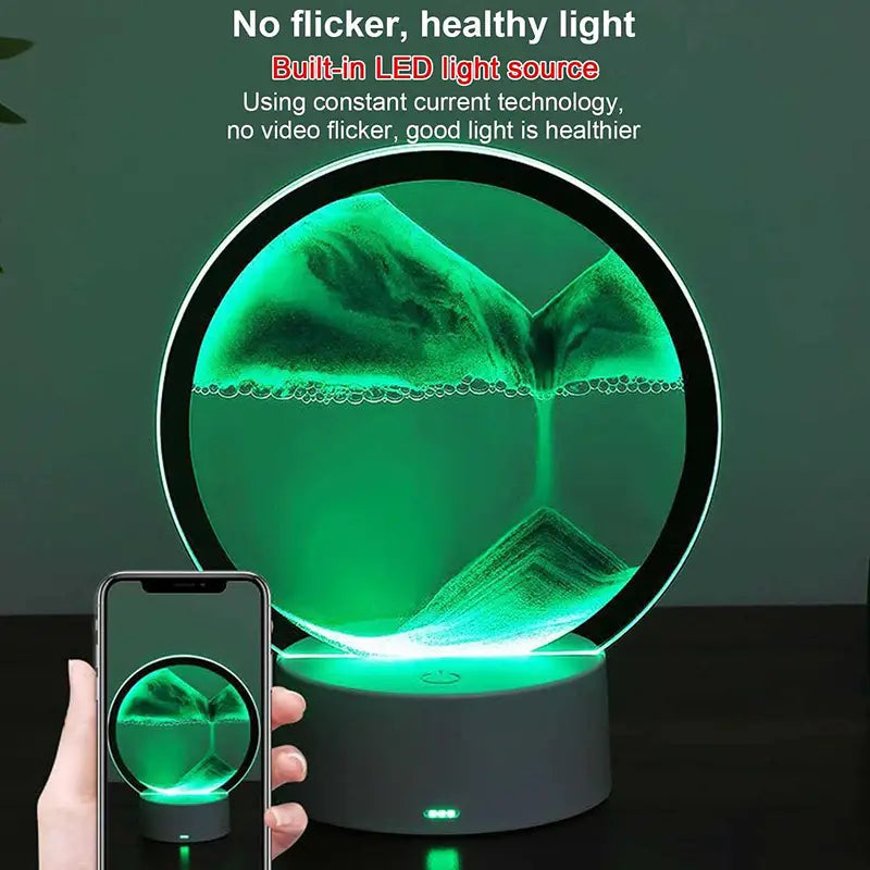Lámpara de Mesa Sandscape con Arte de Arena Móvil y LED RGB
